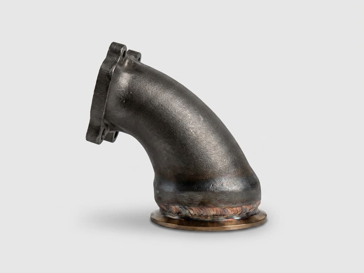 Low-mount Kraken cast V-band adaptor elbow