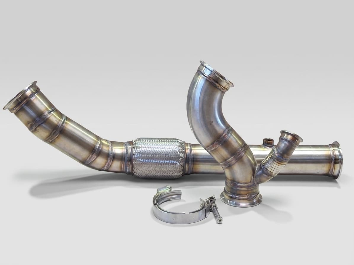 RR EWG downpipe — Side view