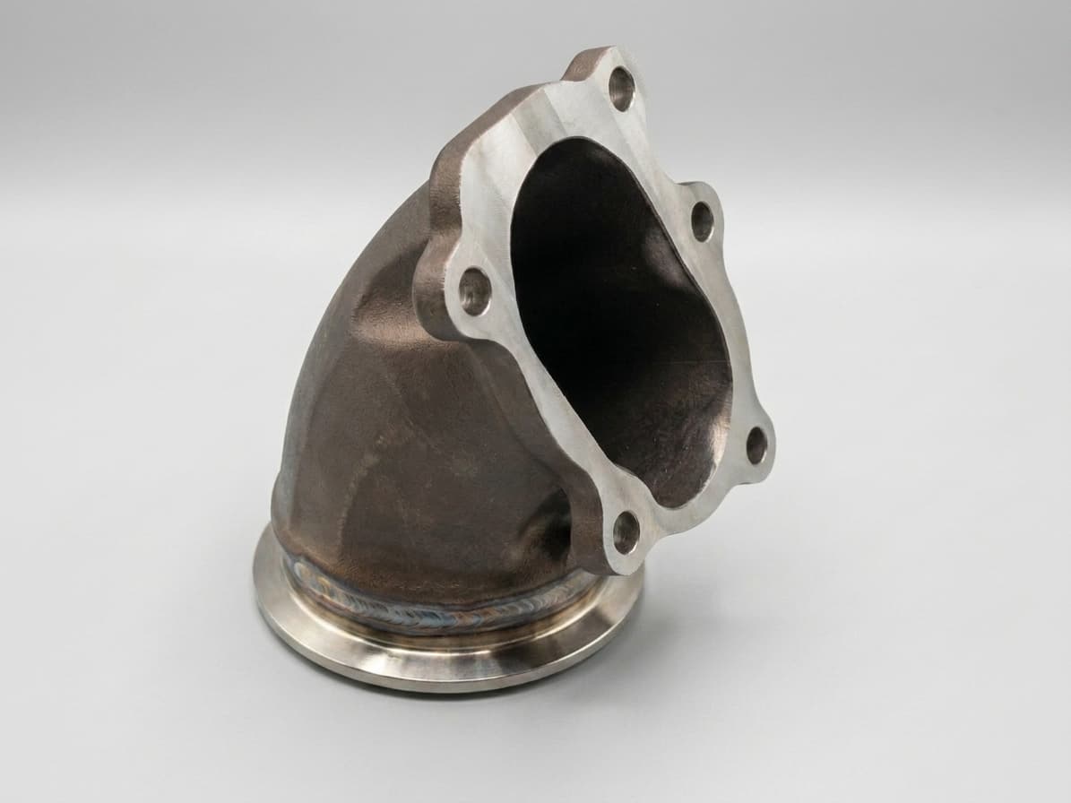 V-band ring opening on a top-mount Kraken cast adaptor elbow