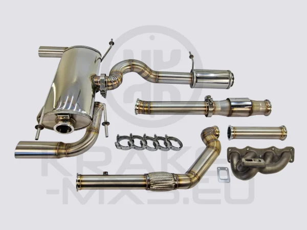 kraken t4 twin scroll manifold and 3inch Exhaust for BW EFR 6258-6758 Turbo with Twin-DUPLEX Muffler